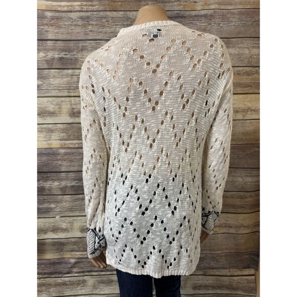 Daytrip Cardigan Sweater S Small Cricket Open Front White Geometric BUCKLE - Picture 2 of 3